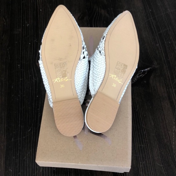 White leather woven mules - Picture 4 of 5